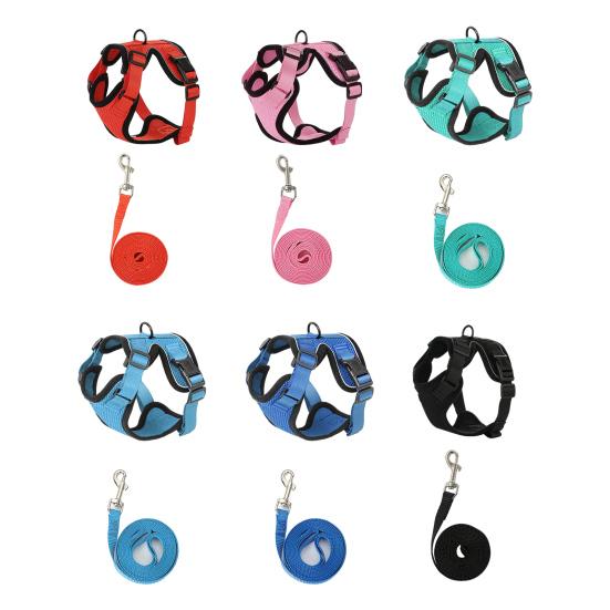 Кошачья шлейка и поводок для прогулок, регулируемый, устойчивый к побегу, жилет для котят, шлейка со светоотражающими полосками для котят средних и больших размеров