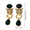Crystal Vintage Earrings Women Ear Jewelry Rhinestone Stud Earrings Leopard Pendant Earrings  Gift
