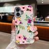 Чехол из мягкого ТПУ с текстурой кожи и цветочным узором для iPhone 16 15 14 Pro Max 15 Plus 12 13 Pro Max 11. Ударопрочная телефонная накладка с цветами