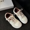B Family Women's Versatile Autumn New Color Matching Round Head Retro Sports and Leisure Lace-up Single Shoes Women