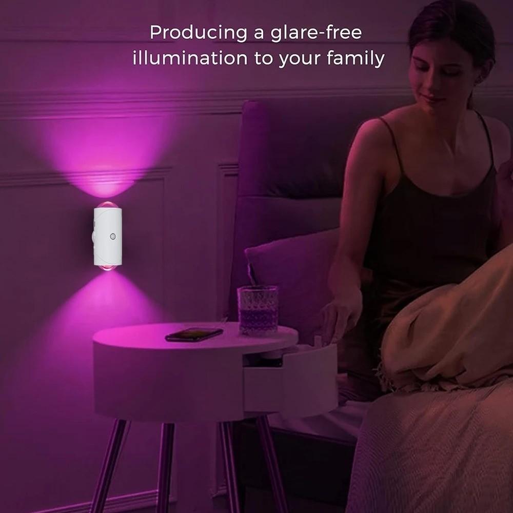 Диммируемый настенный светильник Перезаряжаемый RGB Градиентный окружающий свет Умный магнитный ступенчатый светильник Спальня