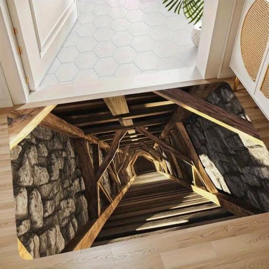3D Optical Illusion Floor Mat Non-Slip Vision Rug with Stunning 3D Visual Effect Design Area Rug for Living Room Bedroom Hallway Easy Care Carpet