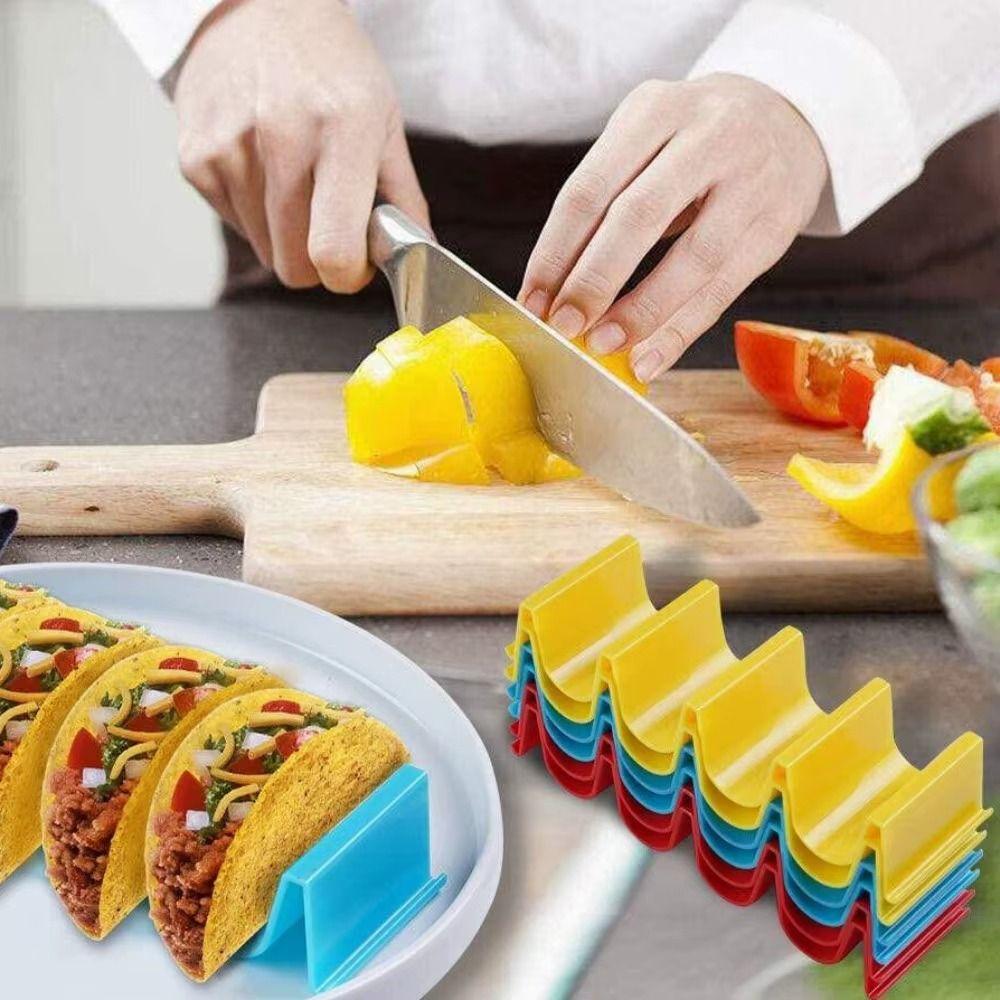 6Pcs 6-Color Taco Organizer BPA-Free Tortilla Rack Creative Mexican Food Display Holders Parties