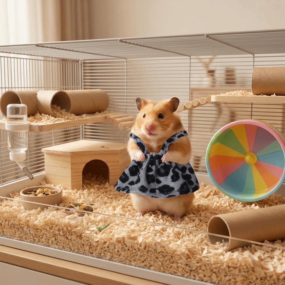 Breathable Hamster Leopard Print Skirt Wear Resistant Small Pet Slip Dress  Four Seasons Wear