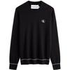 Minimalist Letter Embroidered Comfortable Crew Neck Sweater Men Sweater Space-Black J324490BEH