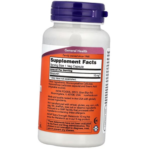 Мелатонин, Melatonin 10, Now Foods  100вегкапс (72128011)