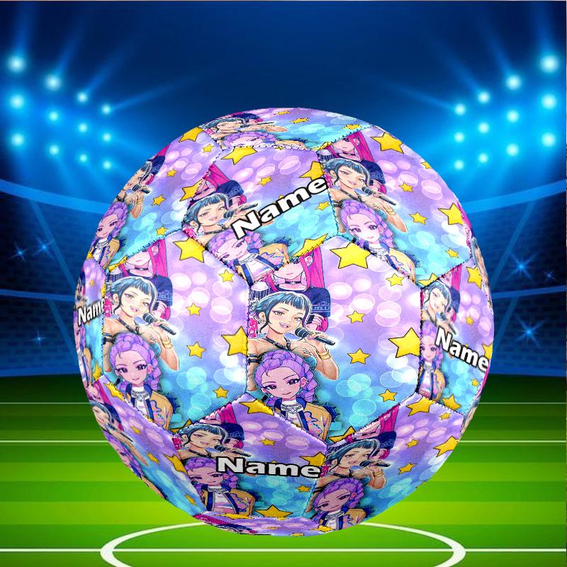 Custom Name Personalized KPop Demon Hunters-A Print Size 5 Soccer Ball Training & Match Football, for Team, Kicking, Gift for Football Enthusiasts