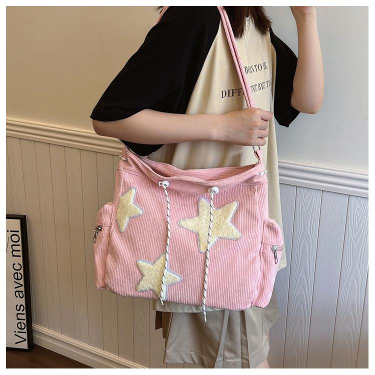 Сумка через плечо из вельвета цвета стыка, женская сумка, трендовая простая модная холщовая сумка большой емкости