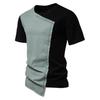 Men's Casual Cotton T-Shirts Short Sleeve Crew-Neck Tee Shirts Summer Color Block Lightweight Workout Athletic Tops Comfortable Basic Shirts for Men