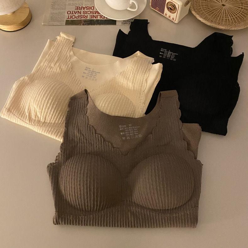 Плюшевый жилет для женщин с подушкой для груди, утолщенная холодная изоляция, двухслойное нижнее белье с тонкой подошвой, осеннее и зимнее нижнее белье