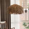 JOYINLED Japanese Retro Rattan Pendant Light, Brown 40/50/60cm Hand-Woven Rattan Chandelier for Dining Room Kitchen Bedroom Lamo