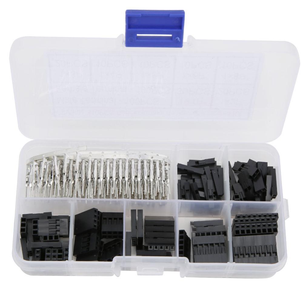 310PCS 2.54mm Pitch Wire Jumper Connector 9 Value Crimp Pin Terminal Kit Electrical Connections