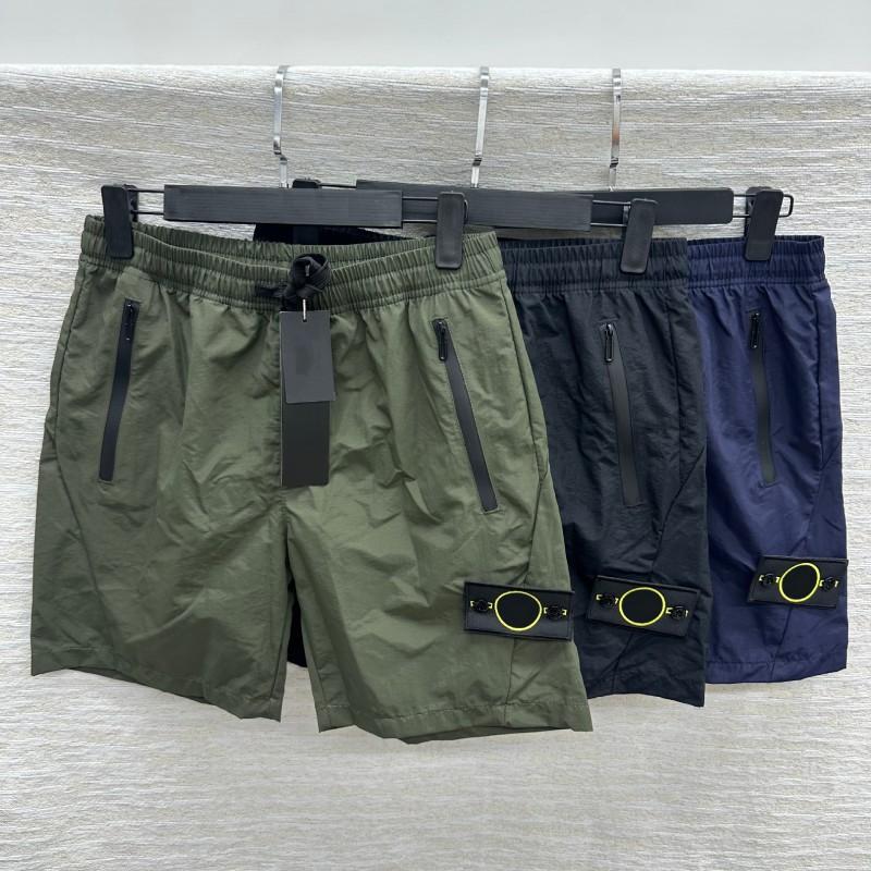 Mens Quick Dry Casual Shorts Drawstring Loose Fit Knee Length Beach Sports Pants