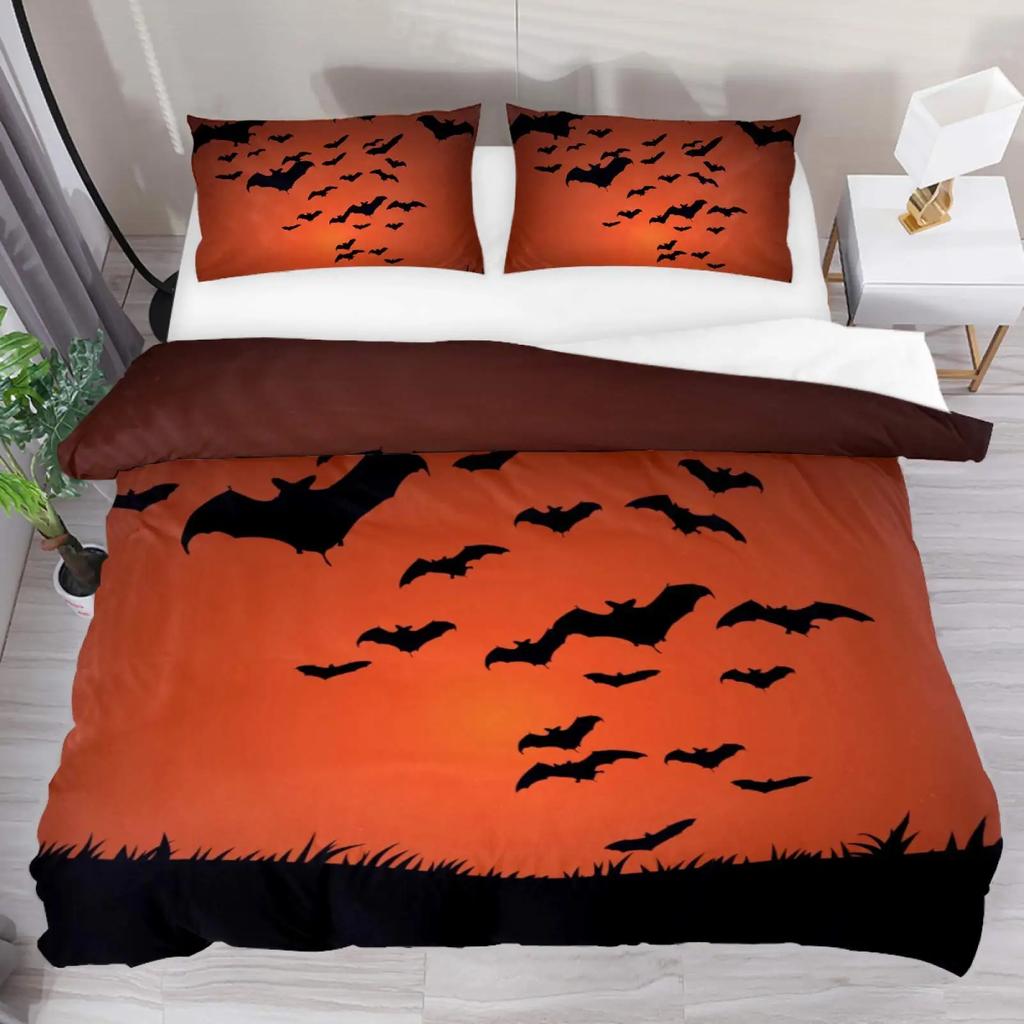 Halloween Flying Vampire Bedding Set Bats Duvet Cover Witchcraft Magic Comforter Cover Single Double King Polyester Quilt Cover