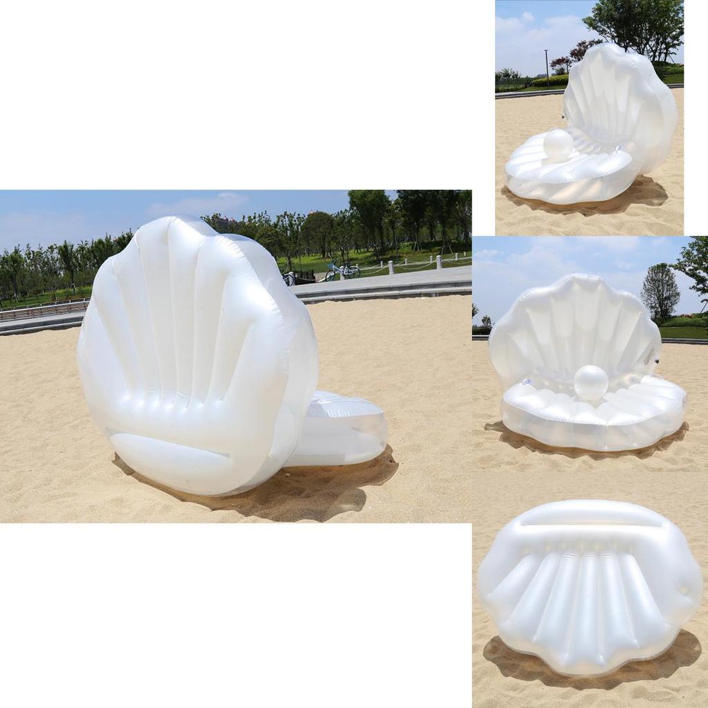 Белая жемчужина русалка водный плавающий матрас взрослый шезлонг из ракушки ПВХ материал