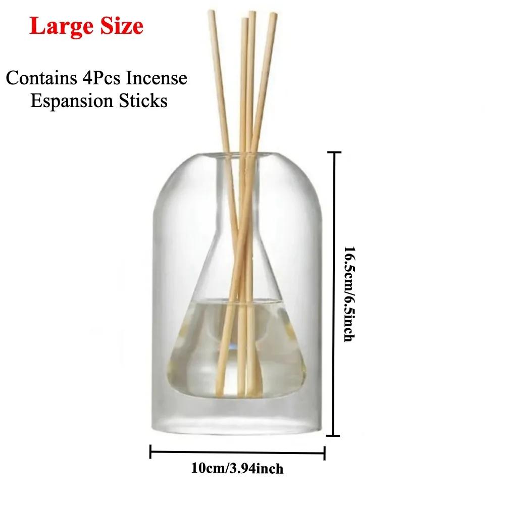 Минималистичная стеклянная бутылочка-диффузор для ароматов, двухслойная стеклянная бутылочка для ароматерапии, пустая бутылочка-украшение для дома, гостиной, спальни