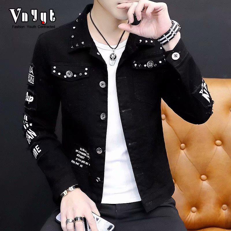 Мужская модная свободная джинсовая куртка - мода весна/осень