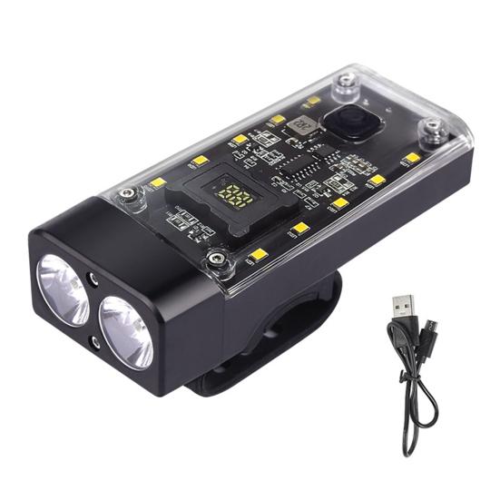 Bicycle Headlight 1500/3000mAh Rechargeable Power Bank Lightweight Waterproof Universal MTB Road