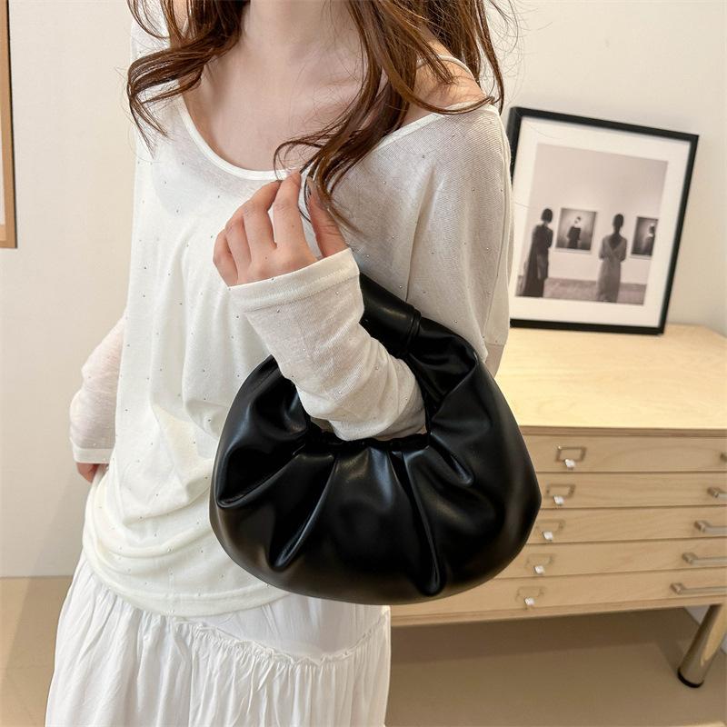 Уличный тренд плиссированная сумка 2024 осень новая фактурная сумка подмышкой женская простая маленькая свежая сумочка