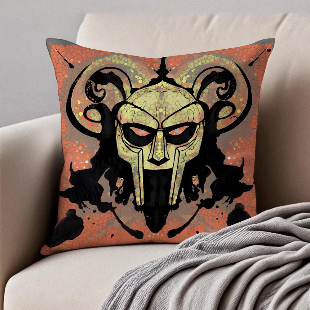 MF DDoom Madlib Cushion Cover Pillowcase Antidustmite Invisible Zipper Short Plush Sofa Cushion