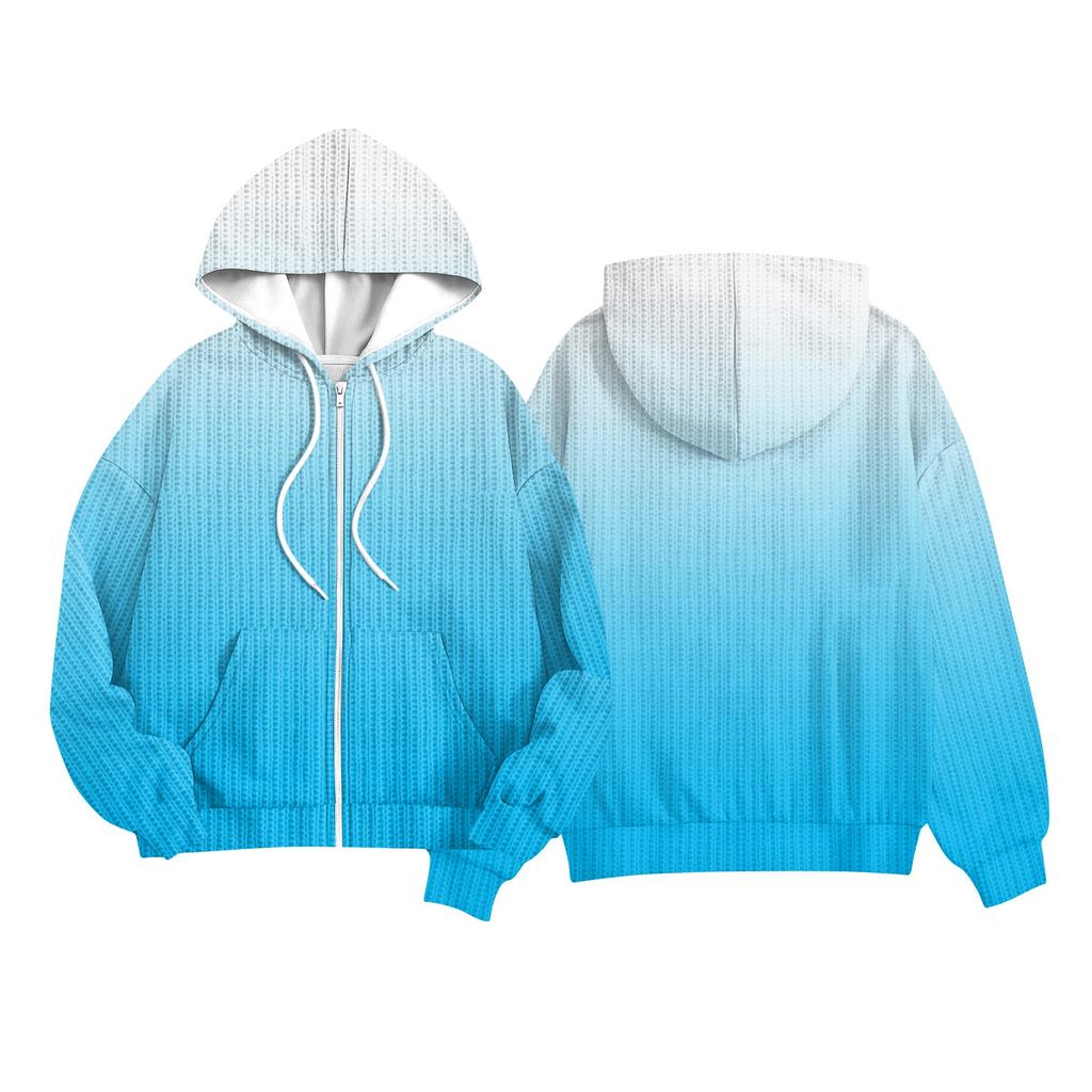 Детские Модные Куртки для Девочек и Мальчиков Повседневные Трикотажные Кардиганы с Длинным Рукавом и Капюшоном с Принтом