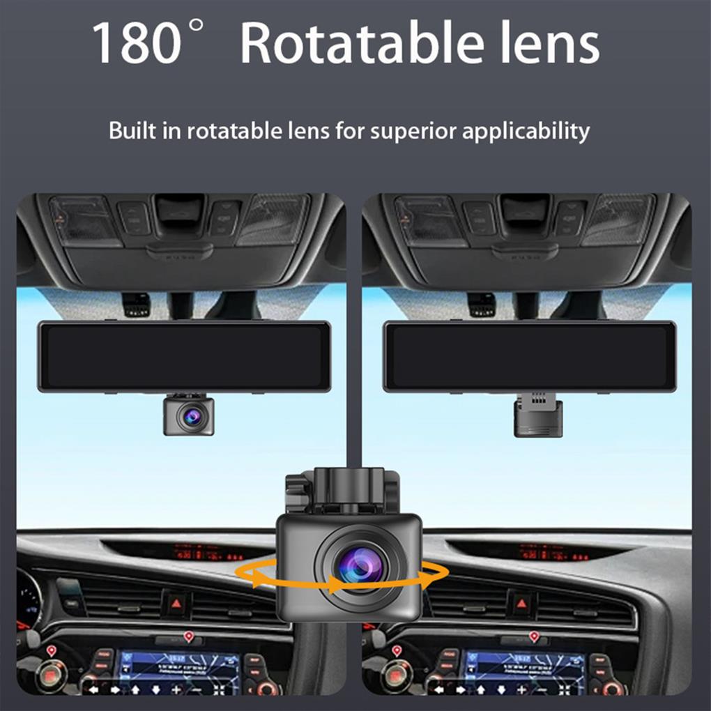 12inch Rearview Dash Cam 1080P 30FPS Ips Screen 4-CH WiFi Rear Cam Gps Mirror Car Recorder Stream Media Car DVR