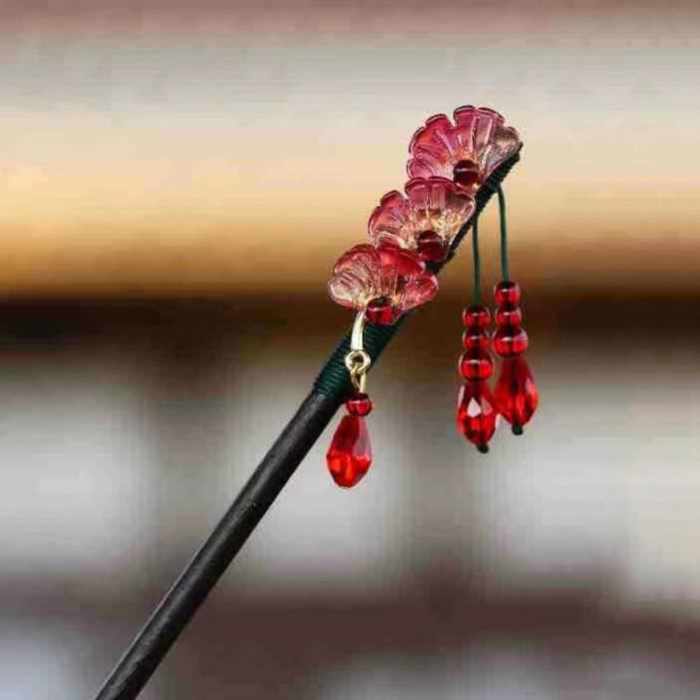 Vintage Flower Hairpin Flower Hairpin Fork Jewelry Accessories New Chinese Hair Stick  for Hanfu