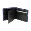 Inden Bifold Billfold No Coin Navy Blue X White Dragonfly Pattern [Indenya] Wallet, Wallet, F, Purse, Deerskin, Lacquer, 2009-14-008