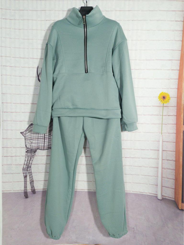 Женский флисовый костюм-двойка из свитера осень/зима 2023 г.: Европейская и американская уличная мода