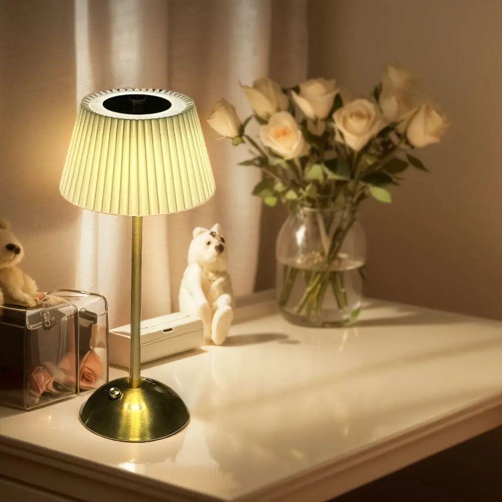 3 Color Lights Desk Ambient Light Stepless Dimmable LED Bedside Lamp Study