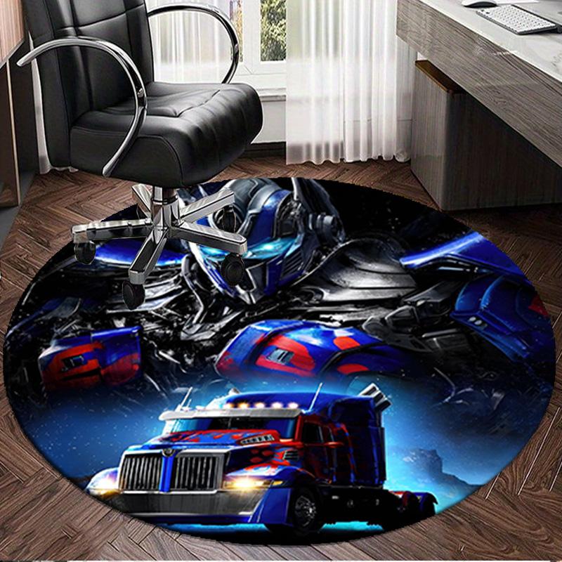 1PC Optimus-Prime Round Rug, Non-slip Chair Mat, Home Decor, Circle Carpet Perfect for Office, Bedroom, Living Room,Christmas gift