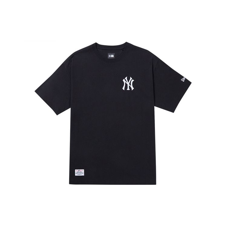New Era Серия MLB Однотонная Радужная Летняя Американская Футболка с Коротким Рукавом Мода для Пары Универсальные Унисекс Топы Черный 12881377
