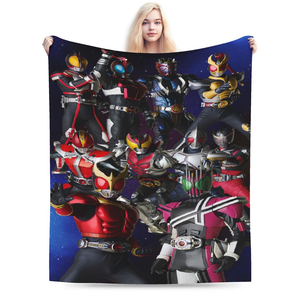 Kamen Rider Warm Soft Blankets Boy Girl Plush Throw Blanket Novelty Home Decor Flannel Bedspread Sofa Bed Cover