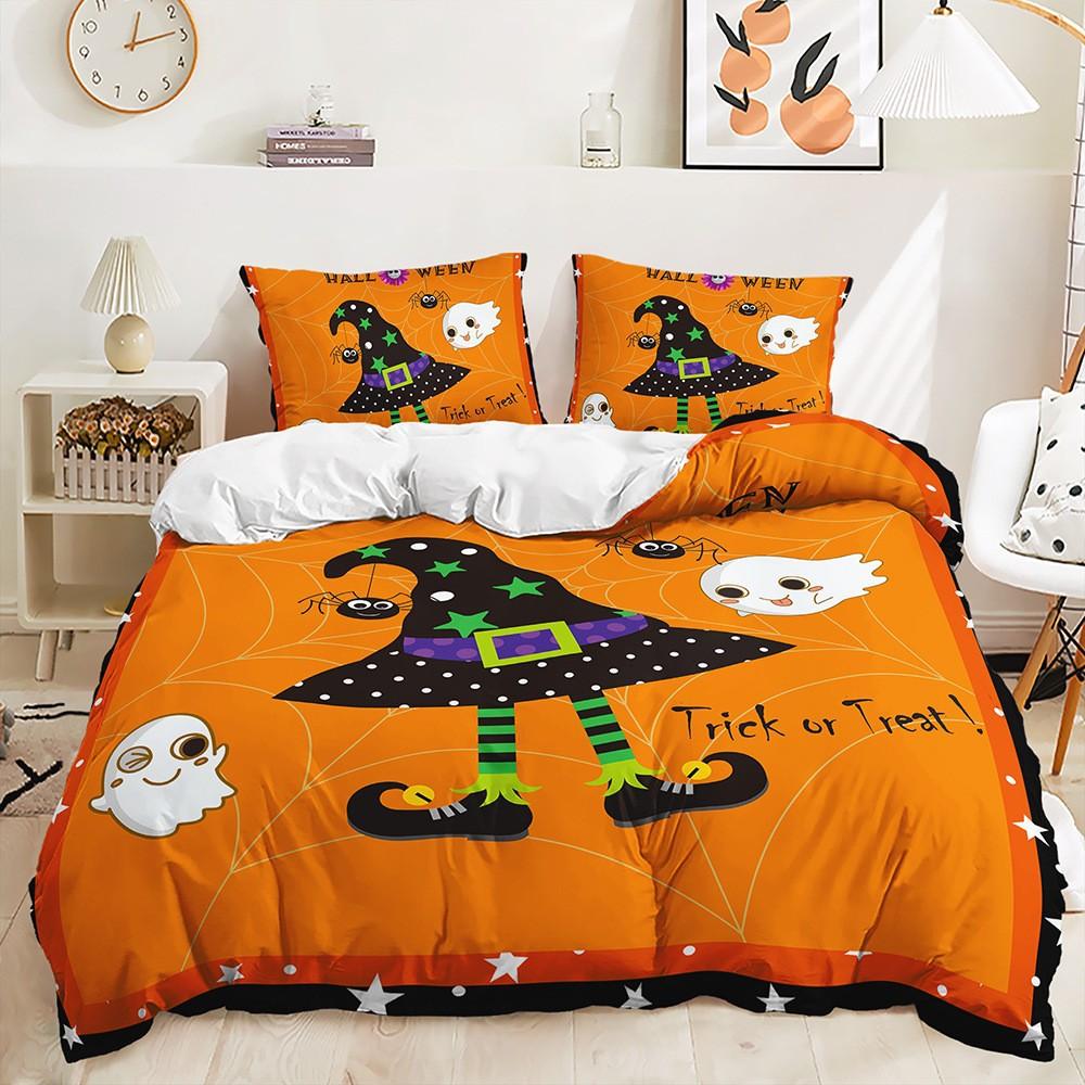 Halloween bed three-piece decoration funny theme, digital printing
