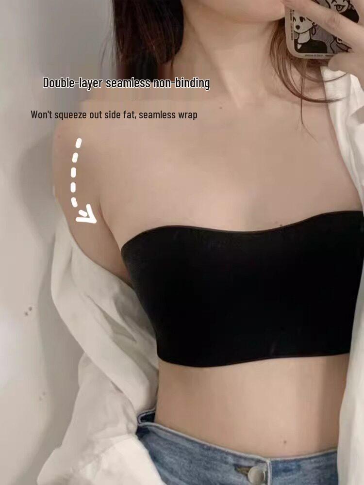 Seamless Strapless Bandeau with Non-Slip Jelly Strip for Women, Beautiful Back Design, Ideal for Small Chest