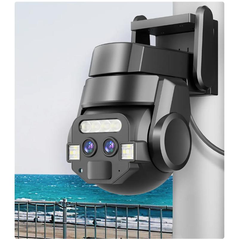6MP Wifi PTZ 10X Zoom Уличная водонепроницаемая HD камера с двумя объективами и экраном AI Auto Tracking IP-камеры CCTV Видеонаблюдение