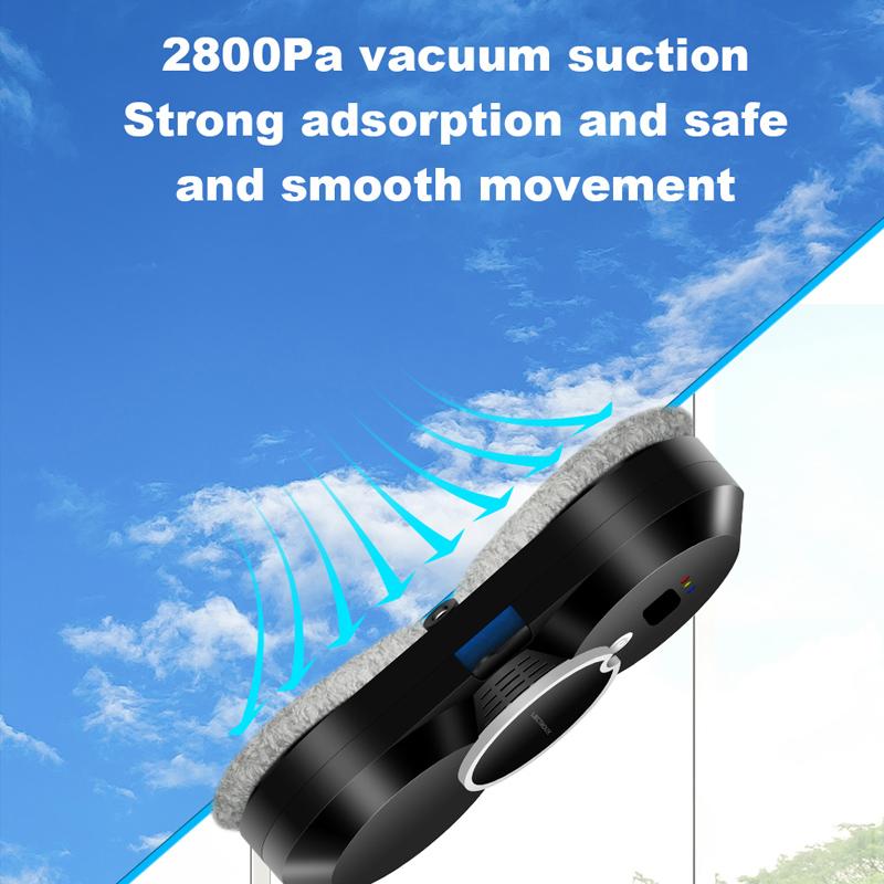 LIECTROUX HCR-10 Window Cleaning Robot Water Spray Automatic Robotic Glass Wiper Vacuum Cleaner Electric Windows Washer for Home Appliance