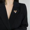 Strong Buckle Brooch Pin, Bow Shape Alloy Lapel Pin with Imitation Pearl, Non-fading Electroplating Anti-Oxidation Badge for Coats Shirts Bags
