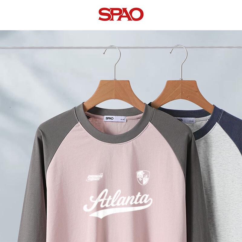 Мужская футболка SPAO с цветными блоками и пэчворком, с длинным рукавом