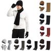 Men's Warm Wool Hat, Knitted Thickened Adult Hat, Scarf And Gloves Three-piece Set
