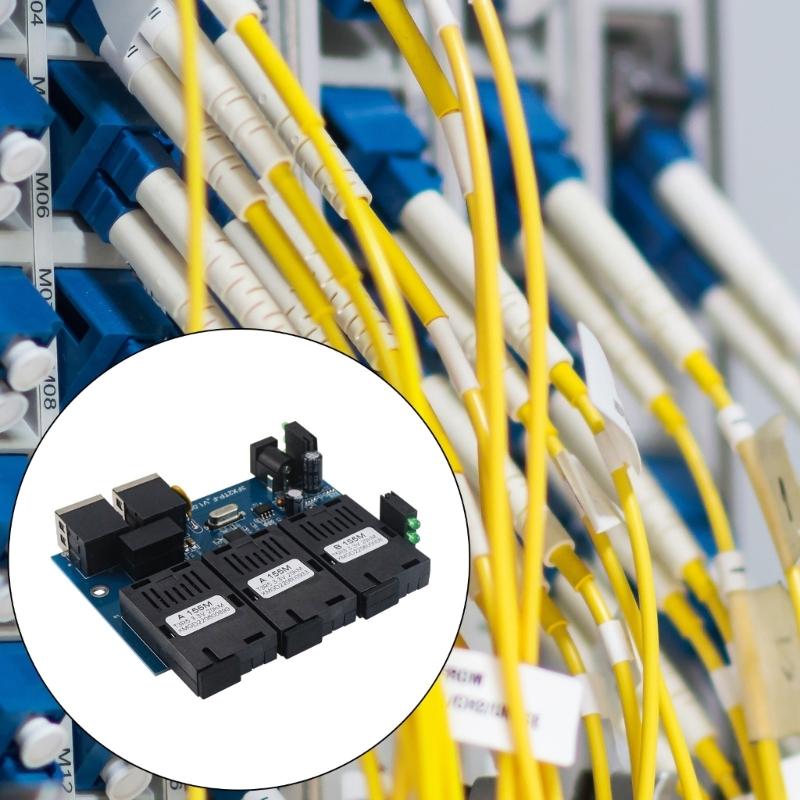 Ethernet Switches Converter 10/100M Reverse POE Switches Output 3 Port Supply Ethernet Fiber Optical Media Converter