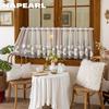 1 шт. NAPEARL Французская Деревня Вышивка Короткая Прозрачная Штора, Полупрозрачная Волнистый Низ Штора для Шкафа Окна Занавеска-Марля Домашний Декор