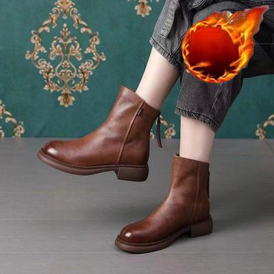 Женские зимние теплые сапоги из искусственной кожи для повседневного ношения в офисе