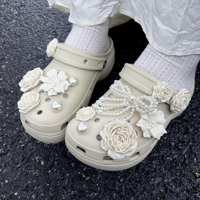 14 шт. Шармы для обуви для Crocs Букет Жемчужный Бант Украшение Пряжка для Набор шармов Croc Аксессуары Детская Вечеринка Женский Девочки Подарок