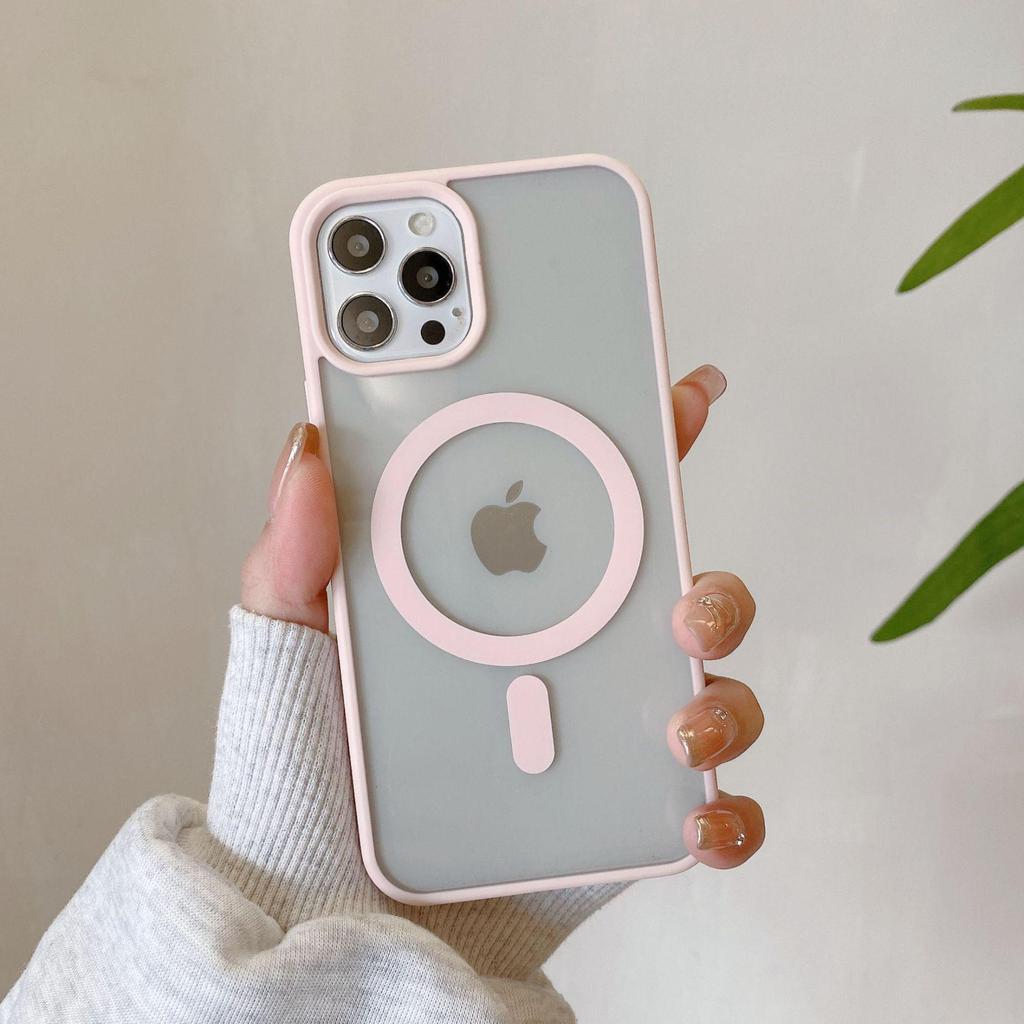 Прозрачный магнитный чехол-макаронс для iPhone 16 Pro Max/iPhone 15, силиконовый, акриловый, противоударный