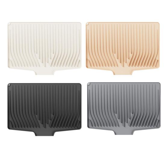 Силиконовый коврик для слива, термостойкий, наклонный дизайн, прямоугольной формы, кухонный коврик, коврик для сушки посуды в скандинавском стиле