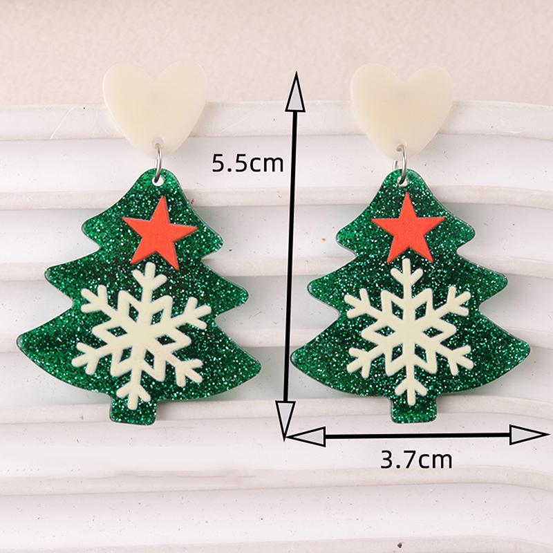 Акриловые серьги в виде свитера на Рождество, снежинки, Санта-Клаус, мультяшные серьги для женщин