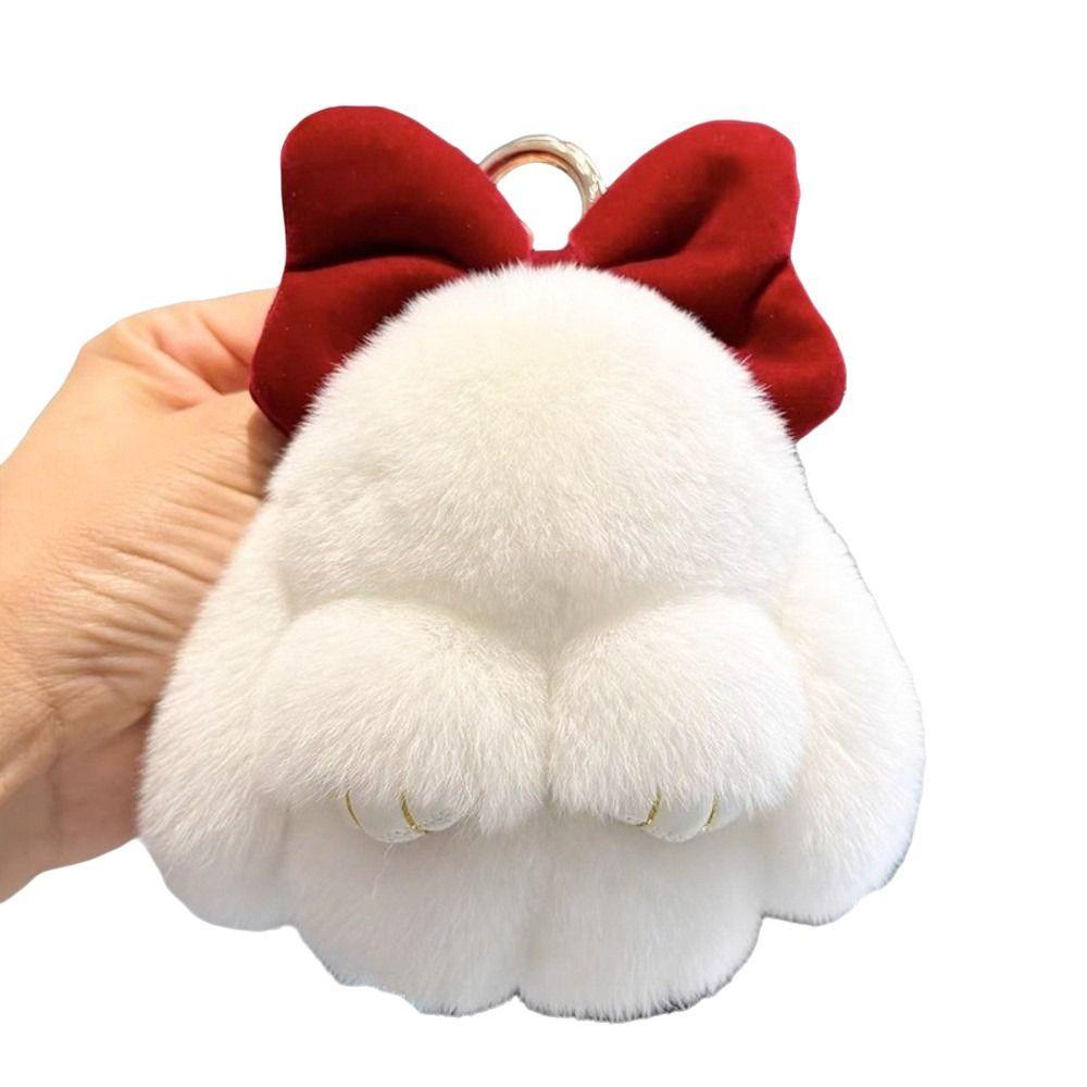 Soft Fluffy Faux Rabbit Fur Keychain Hanging Ornaments Bag Charms Backpack Pendant