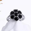 Натуральное черное шпинельное женское кольцо из серебра 925 пробы с драгоценными камнями, изящные ювелирные украшения для женщин, повседневная одежда, подарок на день рождения