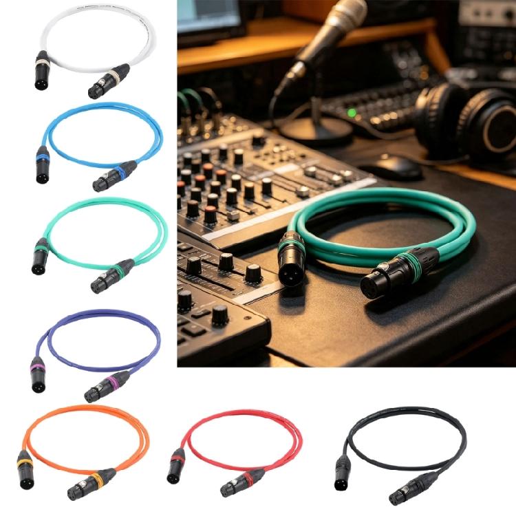 Удлинительный кабель XLR для микрофона и устройств, 3-контактный штекер-гнездо, для конференц-звука 50 см/19,69 дюйма